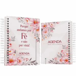 Agenda Floral Edificante 2026 – Devocional Cristã com Versículos Bíblicos Diários