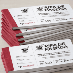 Talão de Rifas Personalizado com Numeração - 500 rifas